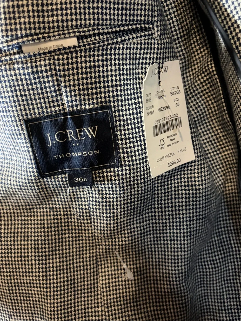 J. Crew Light Blue Men’s Linen-Blend Two-Button Blazer